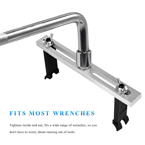 Grease Monkey Approved No Sweat Fuel Pump Removal Tool with extended lever handle and adjustable wrench fitting.
