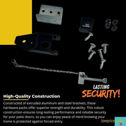 2 Pack Security Bar Mounting Hardware Kit For Patio And Sliding Doors Replacement Hardware Packs For Indoor Outdoor Door Security Universal Fit For Most Patio Doors Easy Install For Home Yard Garden Door Locks