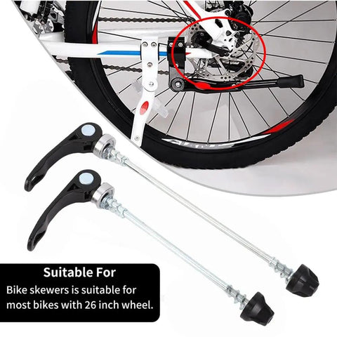 Toolless Quick Release Skewers for 26 Inch Wheels Front And Rear Axles Fits Road Mountain And BMX Bikes Easy Wheel Removal Without Tools