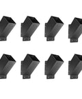 8 Pack Heavy Duty 45 Degree Steel Angle Brackets Black Powder Coated Corner Connectors For Pergola Garage Cabin Patio Wood Frames Built Tough With Quick No Sweat Install And Legit Rock Solid Grip, shown in black.