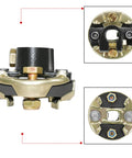 Chevy GMC Steering Coupling Rag Joint 205 For 3/4 Inch 26-Spline Steering Shaft Coupler, front view with zinc-coated finish