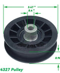 2 Pack Heavy Duty Idler Pulleys And Belt Replacement Kit 532194326 532194327 532130969 close-up of 194327 pulley with dimensions.