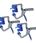 90 Degree Corner Clamp Set For Woodworking, Right Angle Jig, adjustable locking clamps with aluminum V wedge pads, 3-pack