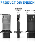 Heavy Duty Mass Air Flow Sensor Meter Replacement 22680 7S000 dimensions showing size and shape for Nissan Infiniti vehicles.