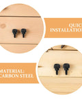100 Pack Black Carbon Steel Thumb Screws For PC Cases With Anti Loosening Design Tool Free Side Panel Locking Fasteners close-up on wooden surface
