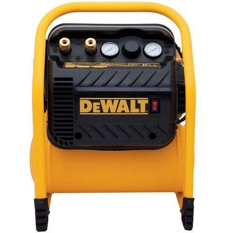Quiet Portable Nail Gun Air Compressor with 2.5 Gallon Tank, 200 PSI Max, oil-free pump displayed front view with gauges