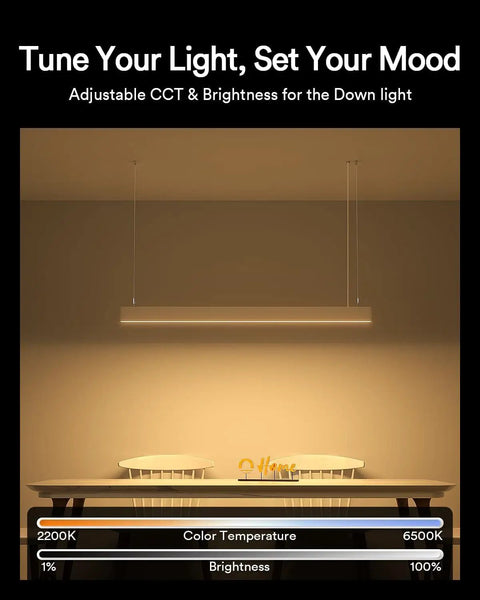 Adjustable light over table illustrating Ultra Thin Five To Six Inch Smart WiFi Recessed LED Disk Lights RGBWW Color Changing Dimmable