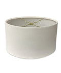 Shallow Oval Hardback Lamp Shade Linen White 14 x 8.5 Top, 16 x 10.5 Bottom, 9 Inch Height with V Notch Fitter for 6 or 8 Inch Reflector Bowl