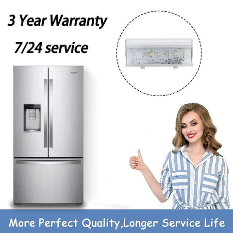 Freezer Light Replacement Bulb W10515057 Fits Wrs325fdam02 And 1064 1065 Series shown with refrigerator and happy customer