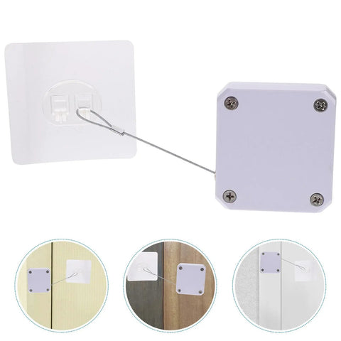 Punch Free Door Closer For Home And Office Auto Close Self Closing Sliding Door Closer With 500g Tension ABS Steel Cable Length 1.2m