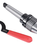 MT3 Keyless Drill Chuck, Beefed-Up With Integrated Shank And Titanium Jaws, One Sixteenth To One Half Inch Capacity shown with handle