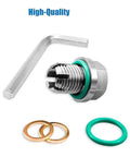 No Drill Oil Drain Plug Repair Kit M12x1.25 For Japanese Cars With Stainless Steel Bolt And Gasket Self Tapping Thread Fix For Stripped Holes. stainless steel bolt with wrench and gaskets