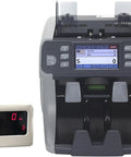 Commercial CIS Currency Counter With Touch Screen Multi Currency Detection And Serial Number Reader For Bank Use, front view showing display and controls.