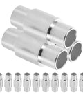 16 Piece Long Bearing Spacers Roller Skate Axle Sleeve Kit, silver aluminum, shown with 10 sleeves