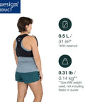Back view of Dyna LT Womens Running Hydration Vest With Hydraulics Soft Flasks, Ultra Lightweight Water Pack, Black Medium