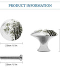 2 Pack Round Cabinet Knobs Stainless Steel Drawer Pulls One Point One Inch Rust Resistant Kitchen Handles Closet Doors Built Tough As A Tank Zero Sweat Install Smooth Grip Action, includes dimensions and screw.