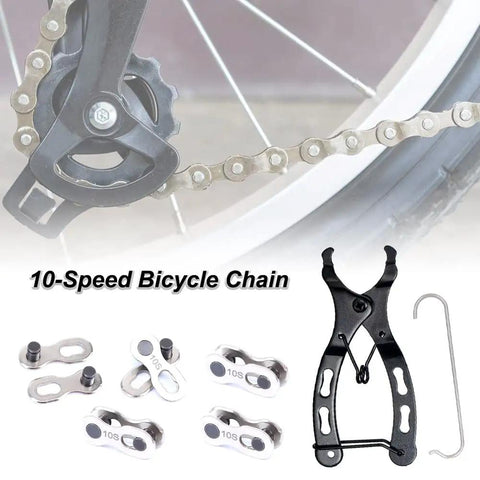 Bike Chain Repair Tool Kit With Link Pliers And Five Pairs Quick Link Connectors For 10 Speed Chains