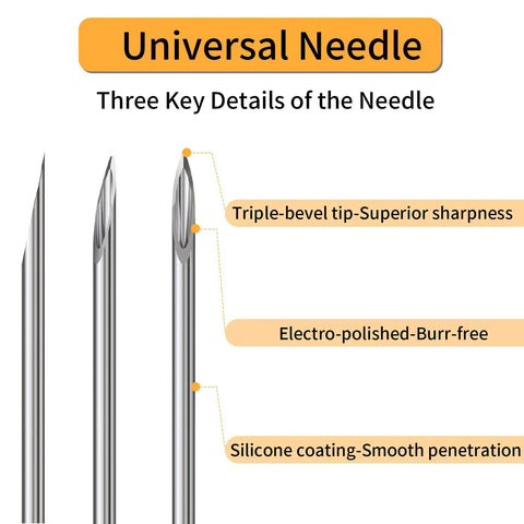 5ml Luer Lock Syringe Set With 25G 1 Inch Needle Individually Blister Sealed Pack Of 20 Durable Plastic Body Sterile Lab Supplies For Research And Craft Projects Not For Medical Use, needle tip close-up