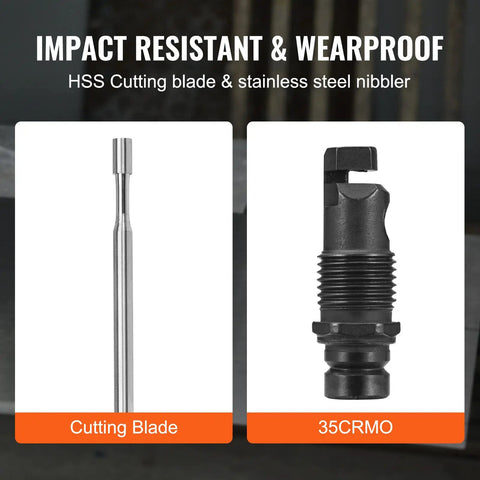 Double Head Sheet Metal Nibbler Cutter For Drills, 360 Degree Cutting Attachment With Extra Punch And Die components
