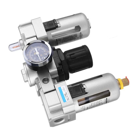 Oil Water Separator For Air Compressor, Pneumatic Filter Regulator With Lubricator, Three Eighths Inch Aluminum Alloy Air Treatment System