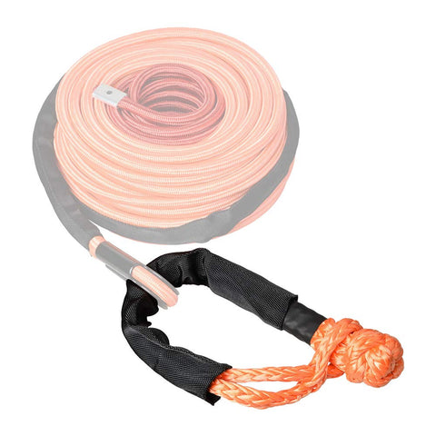 Orange Synthetic Soft Shackle Rope With Protective Sleeve Set, 38,000 Lbs Capacity, includes shackle and coiled rope