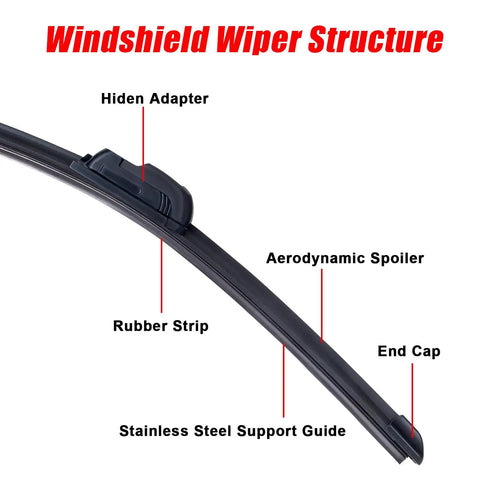 Hand Operated UTV Windshield Wiper Kit Universal Fit For Polaris Ranger RZR Can Am Maverick X3 detailed structure diagram.