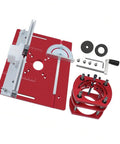 Slick Precision Router Lift Kit With Dead Simple Drop In Table Insert, heavy duty aluminum base, and accessories for trimming machines.