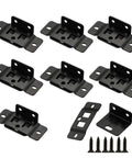10 Pack Heavy Duty Stainless Steel Corner Brackets Snapping Right On Quick Fit Furniture Joint Connectors With Screws on display.
