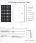 100W Monocrystalline solar panel dimensions and mechanical data for solar roof ventilation. Keep Things Chill And Fresh All Summer Long With This Heavy Duty 12 Inch Solar Roof Vent Fan Powered By A Rock Solid 100 Watt Panel To Blast Stifling Attic Heat.