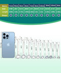 Compact Twenty Piece Wrench Set With Metric And SAE Sizes Open End Box End And Combination Wrenches Includes Storage Pouches And Key Chains For Easy Carry Ranging From Four Millimeter To Eleven Millimeter And Five Thirty Two Inch To Seven Sixteen Inch displayed with a size comparison.