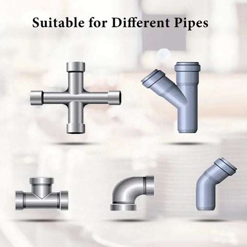 Image of different pipe fittings suitable for Heavy Duty Pro Grade 16mm Manganese Steel Drain Cleaner Cutter Heads Set for Pipeline use.