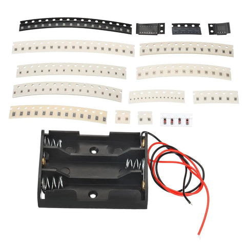 Beginner Soldering Practice Board Kit For DIY Electronics Prototype PCB Project With SMD SMT LED Flashing Light parts layout