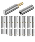 Pack Of Twenty Heavy Duty Weldable Barrel Hinges For Detachable Gates And Doors That Lock Solid And Snap Off With Zero Sweat, showing metal construction.
