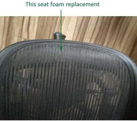 Seat Pad Foam Insert Replacement For Aeron Office Chair Sizes A B C Black Easy Install shown from top view