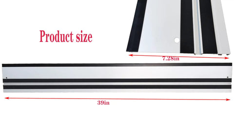 Heavy Duty 39 Inch Aluminum Track Saw Guide Rail Slick Sliding Design For Clean Cuts Like Butter with dimensions displayed.