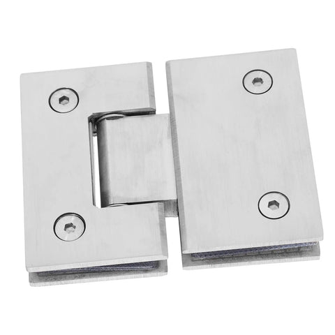 Brushed Stainless Glass Shower Door Hinge, 180 Degree Clamp for 4mm Frameless Shower Stall, heavy duty 304 stainless steel, close-up