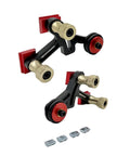 Buttery Smooth Glide No Sweat Setup Rock Solid Precision Tracking Table Saw Stock Guides With Shockproof Aluminum Rollers And Dual Bearing Push Blocks For Woodworking Cuts close-up of dual bearing push blocks with red and gold accents.