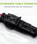5 Pack 2 Pin Waterproof Automotive Wire Connector Kit With Male And Female Sockets 20 AWG Quick Disconnect Plug