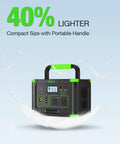 Power On The Go 500W Portable Power Station With 519.48Wh 140400mAh Battery, compact design with handle, lightweight