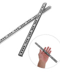 Bottom Mount Drawer Slides With Silent Glide And Ball Bearing, 17mm wide cold rolled steel shown with hand for scale, 2 pack