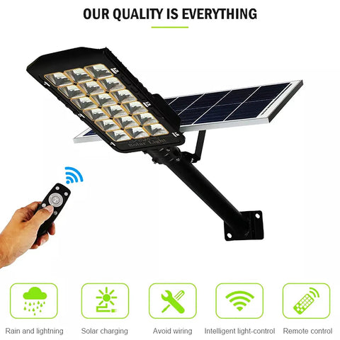 JUDYSSY Patio Lightingsolar Flood Lights Outdoor with solar panel and remote control for yard, garden, and path use.