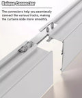 Close-up of unique connectors for Two In One Sliding Barn Door Track Rock Solid Aluminum Build With Smooth As Butter Gliders For Whisper Quiet Bedroom Curtains Fresh Green Cuttable Ceiling Rail Super Simple Diy Install.