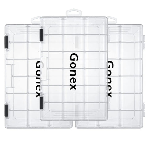 3600 Tackle Trays Three Pack Transparent Fishing Tackle Boxes Organizer With Adjustable Dividers For Lures Hooks Beads Lines