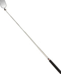 Extendable Oval Inspection Mirror with 2.0 x 3.1 inch viewing surface and long reach from 10.4 to 37.0 inches, rugged rubber grip