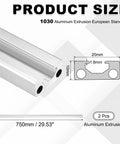Two Piece Set 750mm Aluminum Extrusion Profile 1020 European Standard Anodized Linear Rail For 3D Printers And CNC Machines