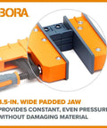 Heavy Duty 50 Inch Parallel Clamps 2 Pack Woodworking Bar Clamps With Wide Padded Jaws providing even pressure for safe gripping.