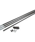 Fiberglass Tent Pole Repair Kit For Quick Fixes On The Trail with shock cord, ferrules, and four fiberglass poles
