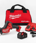 M18 Fuel One Handed Reciprocating Saw Kit includes compact saw, battery, charger, and bag for home renovation tasks.