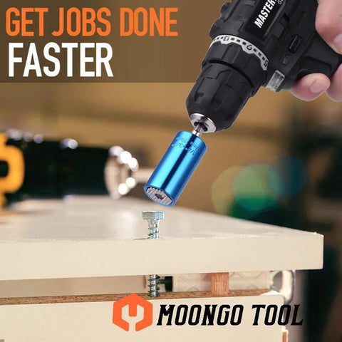 Universal Socket Drill Adapter 7 To 19MM for DIY Handyman use on screw, shown with a drill for demonstrating application.
