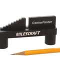 Milescraft CenterFinder center scriber tool with stepped gauge and pencil, black plastic construction